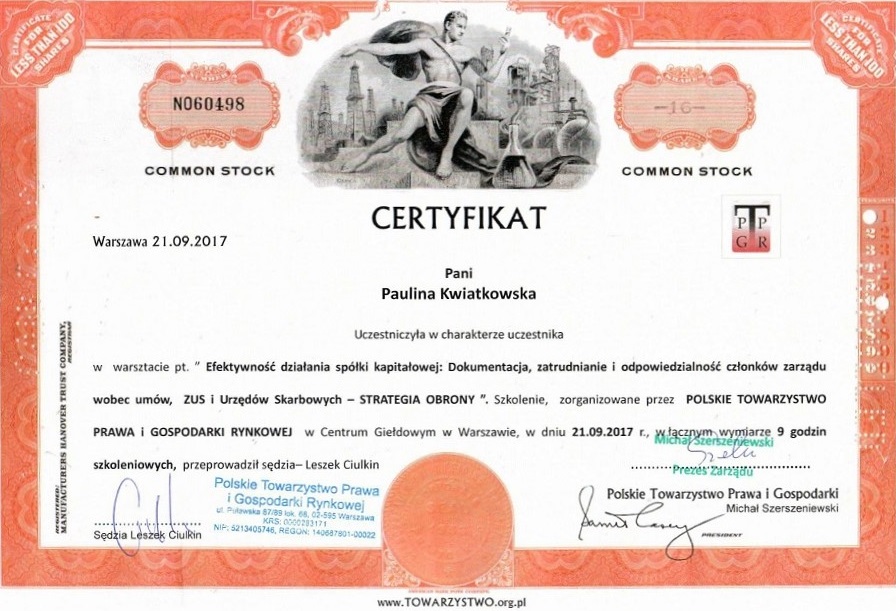 certyfikat biura rachunkowego